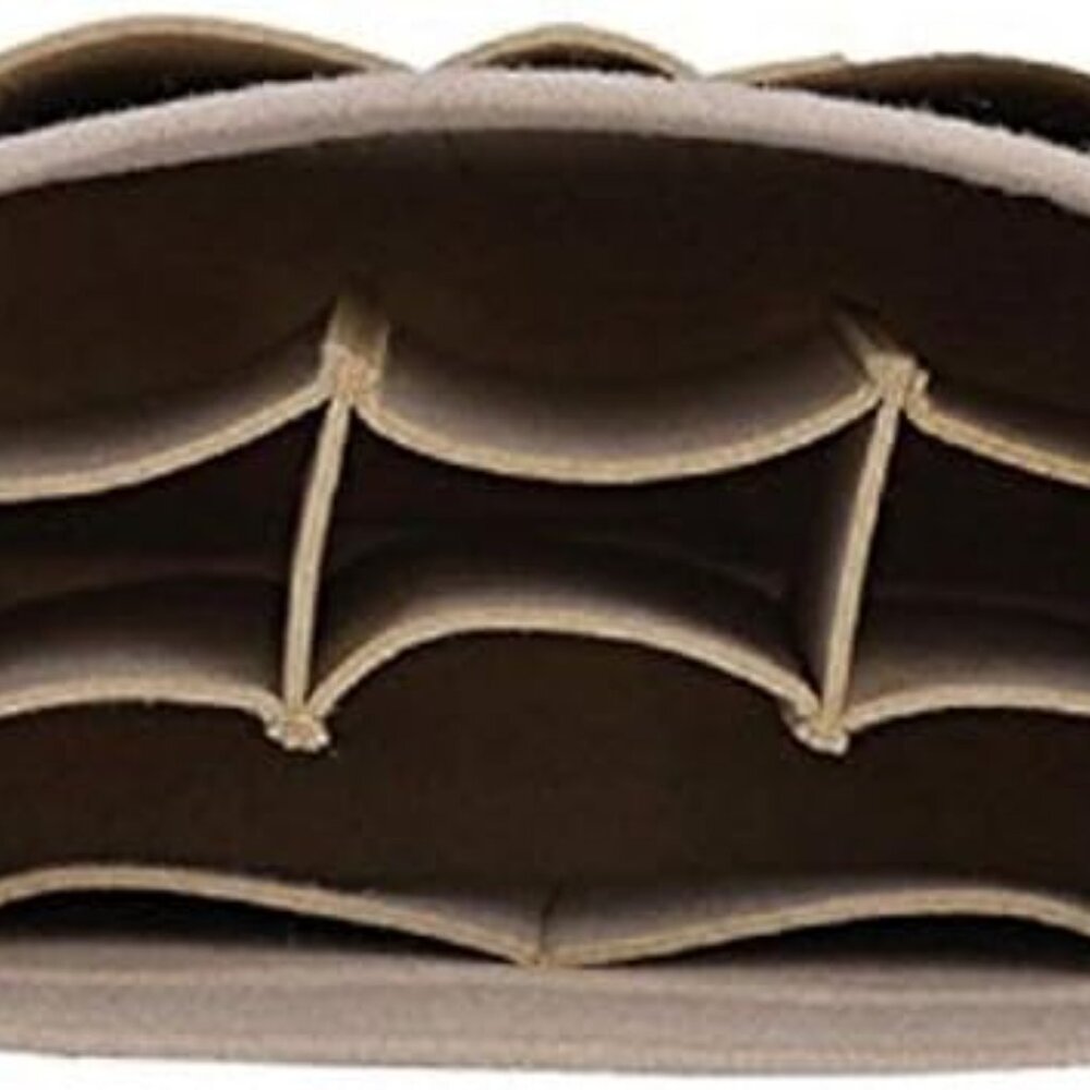 Womens Size Small Purse Organizer Insert, Felt Bag Organizer for Handbag Beige - Picture 6 of 9